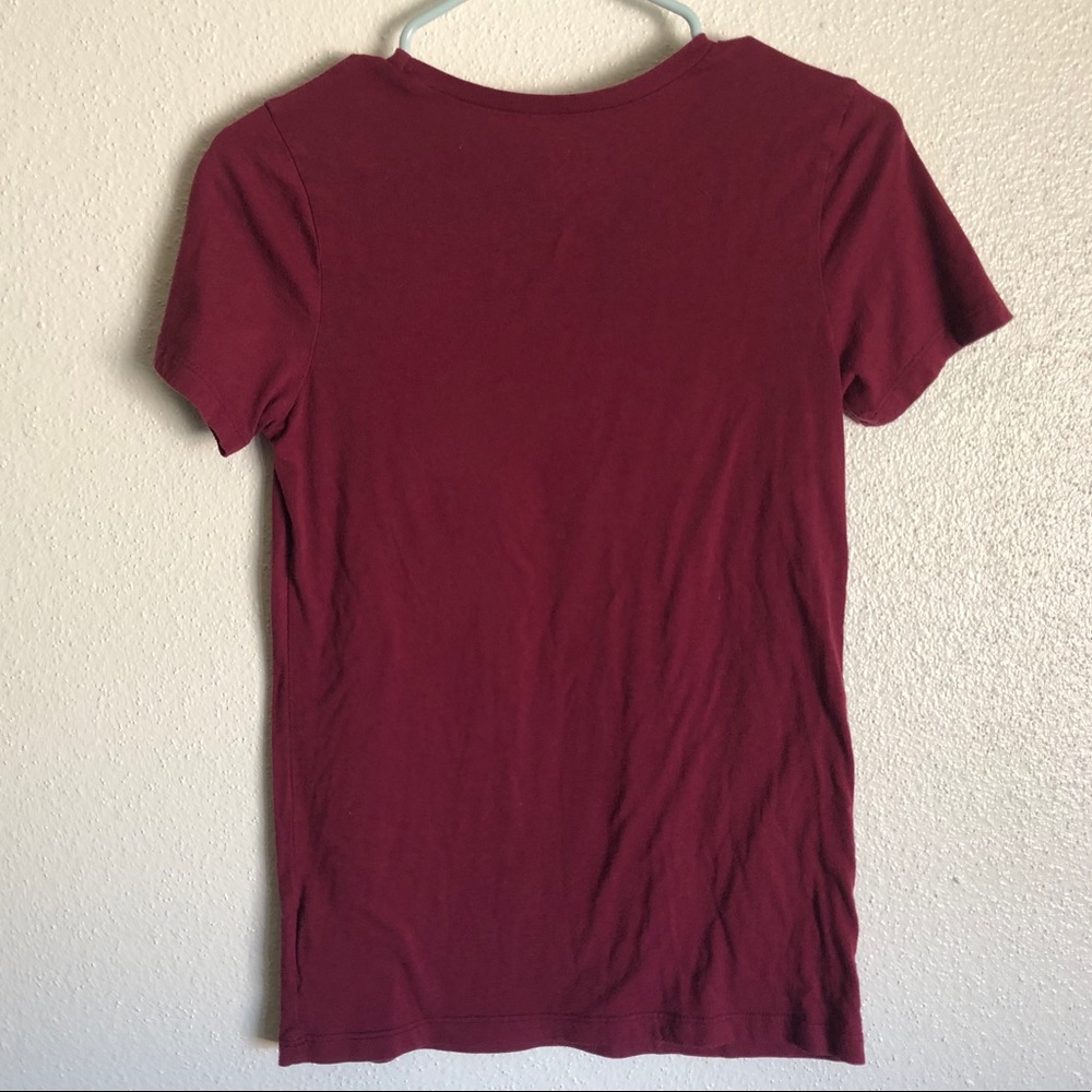 Vans Burgundy Fitted Ladies T-Shirt - Picture 2 of 3
